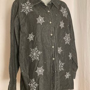 Denim snowflake large Quaker factory shirt